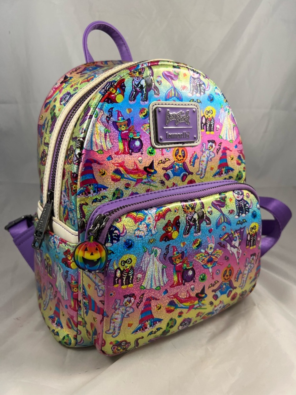 Loungefly Lisa Frank Halloween Print Mini Backpack Limited Glow In The Dark Rare - Picture 6 of 16